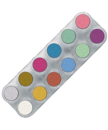 Grima's professional make-up pallet Water Make-up Pearl 12 shiny colors 12x2.5ml high-quality glossy child make-up/carnival make-up on water-based 12 pieces-Pearl (glossy) - Buy Online on GoSupps.com
