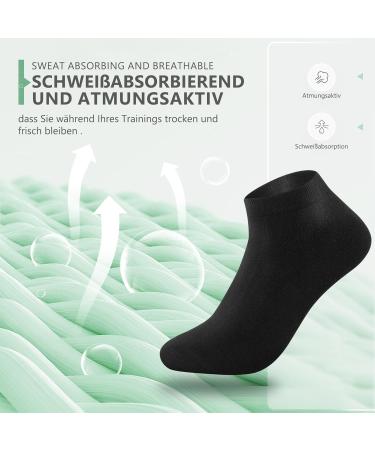 Momoshe Unisex Cotton Sneaker Socks - 10 Pairs (5 Grey 5 Black) for Men & Women | Comfortable Short Sports Socks Size 47-50 | International Shipping - Buy Online on GoSupps.com