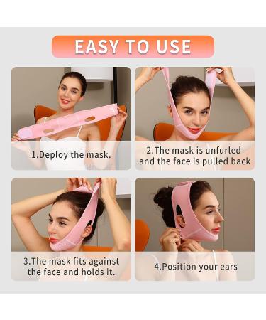 Facial Slimming Strap V Line Face Mask Double Chin Reducer Neck Lift Bandage Pink - Buy Online on GoSupps.com