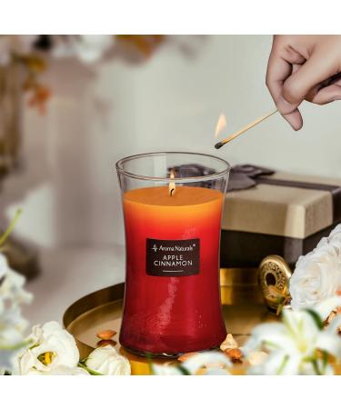 Aroma Naturals 3-Layer Scented Candle 21.52 oz - Apple Cinnamon | 100 Hours Burn Time | Natural Soy Wax with Wooden Lid - Buy Online on GoSupps.com