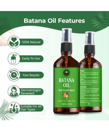 SAHAK Natural Batana Oil Hair Spray | 100% Pure Dr. Sebi Organic Solution for Nourishing Thickening & Moisturizing Hair | 4 oz - International Shipping Available - Buy Online on GoSupps.com