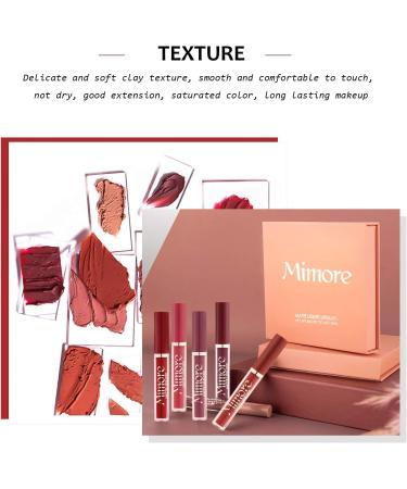 Mimore Matte Liquid Lipstick 6pcs/set - Long Lasting Waterproof Lip Gloss Kit in Black | Cosmetics Gift Set - Buy Online on GoSupps.com