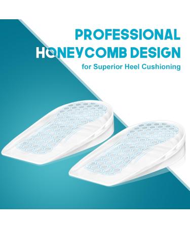 Upgraded Gel Heel Cups for Heel Pain Relief | Cushions for Plantar Fasciitis & Achilles Tendonitis | Shock Absorption Inserts (Women 6.5-12 Men 5.5-11) - Clear - Buy Online on GoSupps.com
