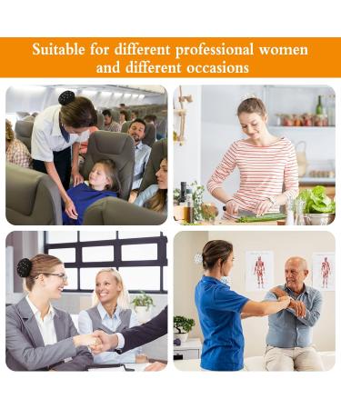 Ruicaifu 8pcs Elastic Hair Nets Shiny Invisible Hair Net Bun Cover with Rhinestones Elastic Edge Mesh Women Hair Nets for Ballet Dancer Chef Nurse Bank Officer (Black and White) - Buy Online on GoSupps.com
