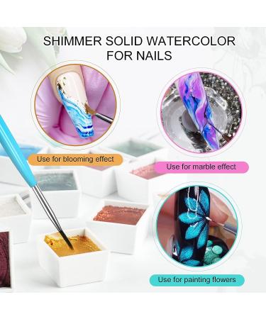 Saviland 12 Colors Pearl Shimmer Nail Watercolor Paint Set for Nail Art DIY Manicure - Buy Online on GoSupps.com