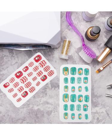 minkissy Adhesive Manicure Favors Supplies False Tips Winter Press Decor Women Fashion Kits Diy Nail with Xmas Nails Short Girls Tabs Snowflake Fingernail Party Full Fake Cover for Decals - Buy Online on GoSupps.com