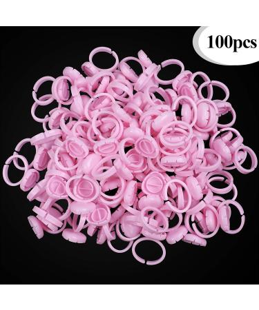 Fenshine 100 PCS Lash Glue Holder Ring Cups - Pink | Eyelash Extension Supply for Volume Lashes | Quick Blossom Cups - 2 Methods of Use - Buy Online on GoSupps.com
