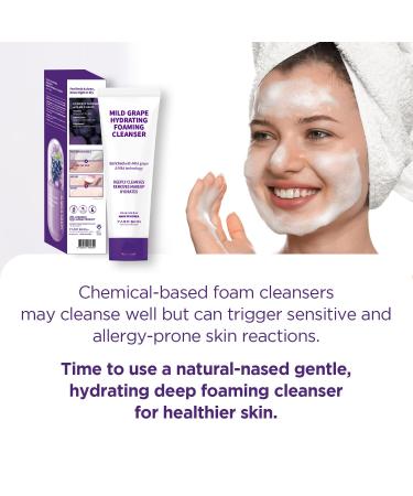 FARMSKIN Freshfood Mild Grape Hydrating Foaming Cleanser | Deep Cleansing & Makeup Remover | Korean Skin Care 175ml - Buy Online on GoSupps.com