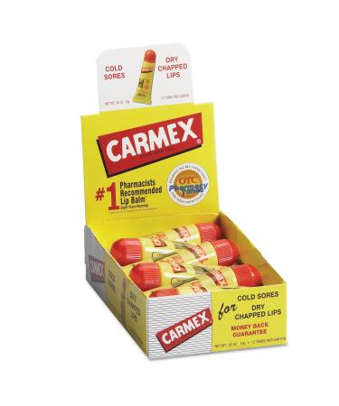 Carmex 11313 Moisturizing Lip Balm  Original Flavor  0.35Oz  12/Box