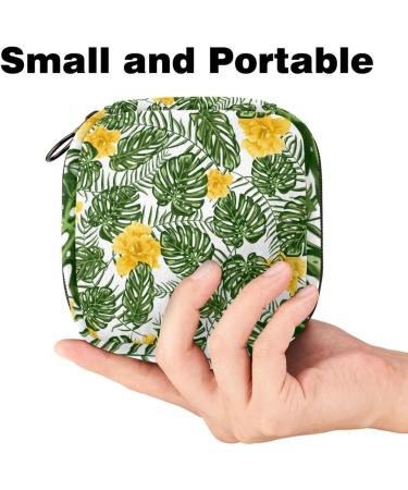 Shop Tropical Green Leaf Women's Binding Bags - Large Menstrual Cup Pocket Zippered Periodic Insoles Panty Lip Inlays & Tampons - Multicolor 4.7x6.6x6.6 | International Shipping Available - Buy Online on GoSupps.com