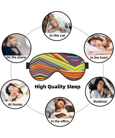 Colorful Stripes Unisex Sleep Eye Mask | Soft Comfort Eye Shade for Travel Yoga & Shift Work - Buy Online on GoSupps.com