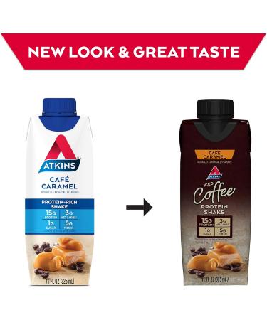Atkins Caf Caramel Protein Shake - 12 Pack | Keto-Friendly, Gluten-Free, Coffee & Protein Rich - Buy Online on GoSupps.com