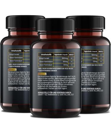 Buy Saint Nutrition Mumijo Shilajit 1000 mg - High Dose 50% Humic Acid 12% Fulvic Acid 180 Capsules - Premium Himalayan Mineral Supplements - Buy Online on GoSupps.com