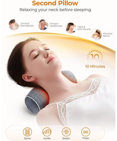 NIMOOD Neck Stretcher with Graphene Heating - Cervical Neck Traction Device for Neck Pain Relief and Muscle Relaxation - Grey - Buy Online on GoSupps.com