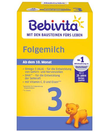 Bebivita milk formula 3 follow-on milk pack of 4 (4 x 500g)