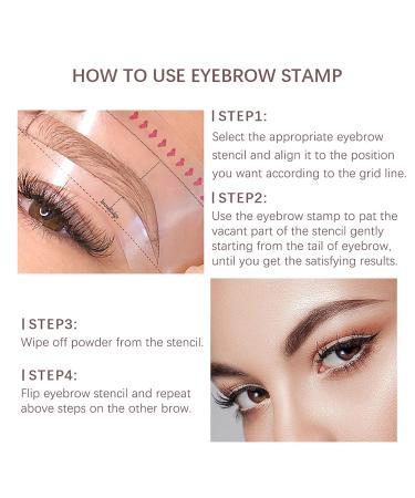 Eyebrow Stamp Kit - Long Lasting Waterproof Powder Shaping Set with 10 Reusable Stencils & 2 Pens for Perfect Definition - Buy Online on GoSupps.com