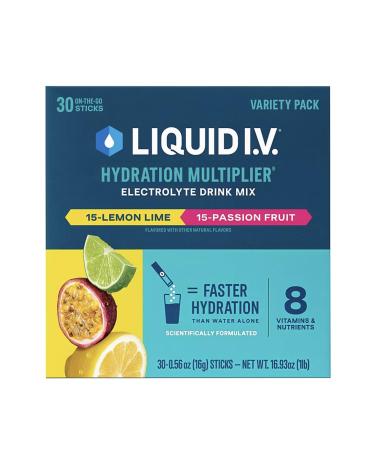 Liquid I.V. Hydration Multiplier Variety Pack Lemon Lime & Passion Fruit 30ct