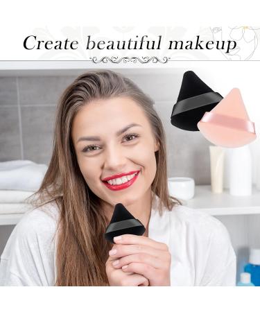 Patelai 2 Pcs Powder Puff Set - Soft Triangle Sponges for Makeup Application - Reusable and Versatile - Ideal for Loose Powder and Foundation - Black Nude - Buy Online on GoSupps.com