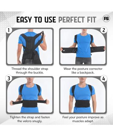 Back Brace Posture Corrector - Adjustable & Breathable for Pain Relief | Improve Posture & Lumbar Support - Medium Size - Buy Online on GoSupps.com