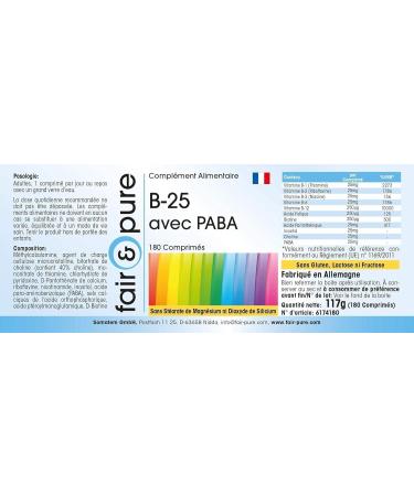 SoMatEm Fair & Pure Vitamin B tablets with PABA vegan 180 tablets - Buy Online on GoSupps.com