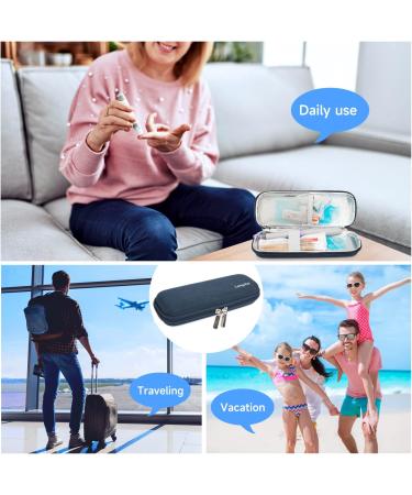 Youshares Insulin Cooling Bag - Travel Eva Insulin Pen Case & Diabetic Accessories Bag (Navy Blue) - Ideal for Diabetics - Buy Online on GoSupps.com