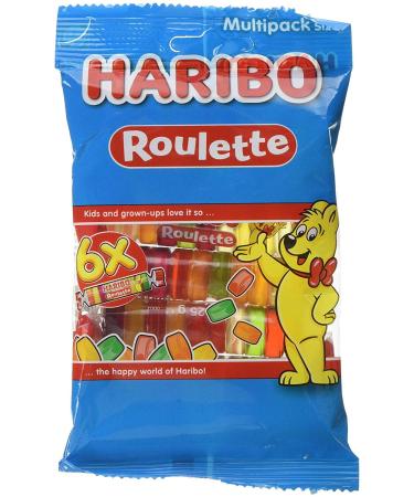 Haribo Sweets Roulette Fruit Flavour 25g (Pack of 6)