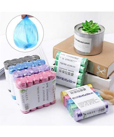 AKIWOS Bathroom Trash Bags - 100 Count Disposable Plastic Household Kitchen Recycling Garbage Bags 6 Colors 17.7x19.7 Inches 100 Count Pink - Buy Online on GoSupps.com