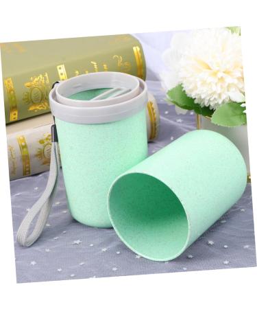 FRCOLOR Green Toothbrush Holder & Toothpaste Storage Cup Medium Travel Tumbler Organizer - Buy Online on GoSupps.com