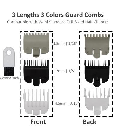 Professional Hair Clipper Attachment Combs Set Guard Guide Combs Compatible with Wahl Standard Full-Sized Magic Clip Super Taper 8148/8504/1919/8591 Hair Clippers (3) - Buy Online on GoSupps.com