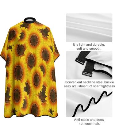 Yellow Sunflower Hair Cutting Cape - Professional Salon Apron with Snap Closure for Hairdressers - Buy Online on GoSupps.com