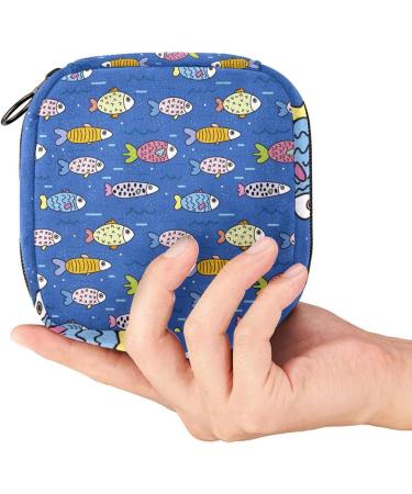 Fish Sanitary Napkin Storage Bags Period Bag for Teen Girls Pad Bags for Period for School Sanitary Pouch for Feminine Products Fish Sanitary Pad Storage Bag with Zipper for Teen Girls Women Ladies Multicoloured 03 - Buy Online on GoSupps.com