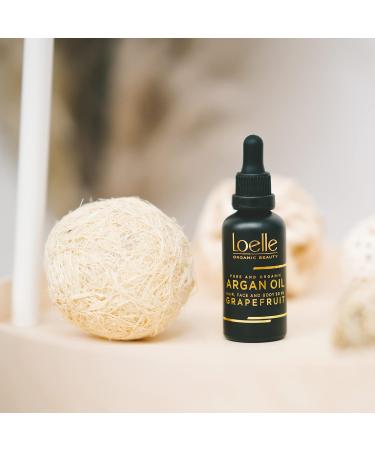 Loelle Fragrant Argan Oil with Grapefruit Extract - Anti-Folds Oil for Hands Face & Hair - Organic Vitamin E Body & Beard Care from Morocco - 50ml - Buy Online on GoSupps.com