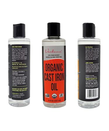 Buy Verdana Organic Cast Iron Seasoning & Cleaning Oil - Food Grade Kosher Non-GMO 100% Coconut Oil - Rust Prevention & Care for Cast Iron Cookware - 8 Fl Oz - Buy Online on GoSupps.com