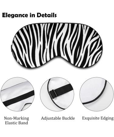 Zebra Print Sleep Mask - Adjustable Strap Eye Cover for Sleeping - Unisex Light Blocking Blindfold for Travel and Napping - Buy Online on GoSupps.com