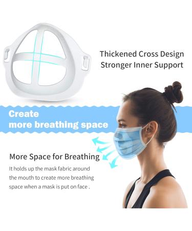 3D Bracket for Comfortable Mask Wearing Silicone Cool Face Guard Accessories Inner Support Holder Stand Frame Protect Lipstick Lip Nasal Pad Breath Smoothly Reusable Washable Translucent 5 Packs - Buy Online on GoSupps.com