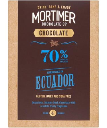 Mortimer Chocolate 70% Ecuador Chocolate for Hot Chocolate Drinking & Cooking 750g (3 x 250g) - Buy Online on GoSupps.com