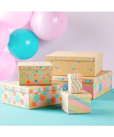 6-Pack Decorative Nested Gift Boxes with Lids - Assorted Sizes, Square Nesting Boxes for Presents, Wedding, Birthday, DIY - Stackable and Durable Thick Paper Board - Buy Online on GoSupps.com