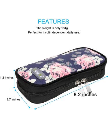 YOUSHARES Insulin Cooler Travel Case - Diabetic Organizer with 2 TSA Approved Ice Pack - Flower Pattern - Buy Online on GoSupps.com