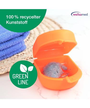 Wellsamed KFO Splint Box Green Line - 100% Recycled Orange Storage for Dental Braces & Splints | Eco-Friendly eCommerce - Buy Online on GoSupps.com