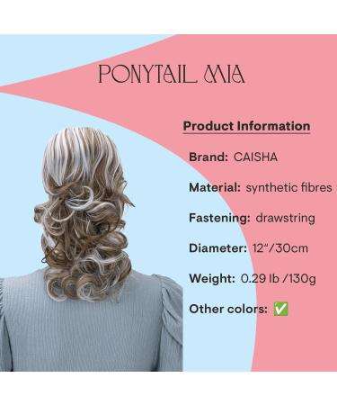 CAISHA 30cm Mia Braid Hairpiece - Voluminous Wavy Light Brown Grey Mix Extension with Cord Closure | International Shipping - Buy Online on GoSupps.com