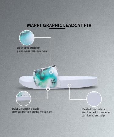 PUMA Unisex Mapf1 Graphic Leadcat FTR Slide Sandals 44.5 EU - Puma White/Spectra Green | International Shipping Available - Buy Online on GoSupps.com