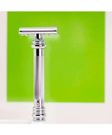 Merkur 38C Barber Pole Razor - Gloss Chrome Closed Comb Ideal for Wet Shaving - Premium German Craftsmanship - Buy Online on GoSupps.com