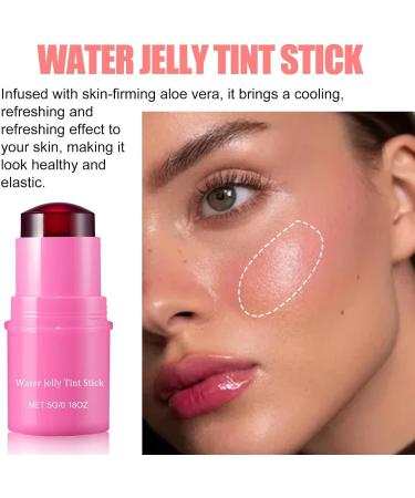 Milk Jelly Tint Milk Cooling Water Jelly Tint Makeup Lip Tint Jelly Blush Stick Sheer Lip & Cheek Stain Solid Moisturizer Stick Buildable Watercolor Finish (Rose Pink) - Buy Online on GoSupps.com