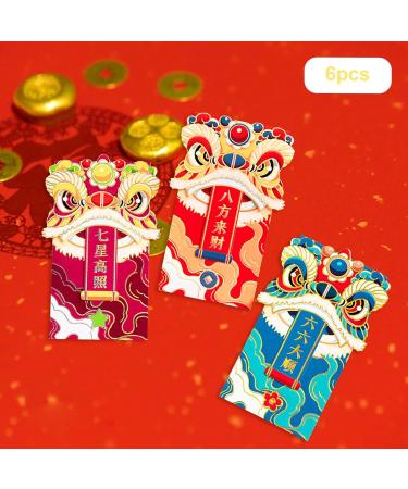 AWHAO 6X 2024 Chinese New Year Red Envelopes Red Pockets Delicate Hong Bao for Spring Festival Graduation Gifts Birthday Holiday Style A - Buy Online on GoSupps.com