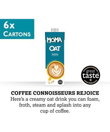 MOMA Barista Oat Drink - 6 x 1L - 100% Plant Based Vegan - Perfect for Frothy Coffee & Original Oat Drink - 6 x 1L - 100% Plant Based Vegan - Made with the whole of the oat - Buy Online on GoSupps.com
