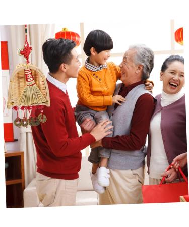 Cabilock Outdoor Wreaths Pendant Broom Cinnamon Broom Spring Festival Hanging Decor Traditional Chinese Pendant China Charm - Buy Online on GoSupps.com