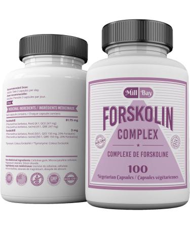 Mill Bay Forskolin Extract 500mg Supplement for Men & Women Helps Maintain Cardiovascular Health 100 Capsules - Buy Online on GoSupps.com