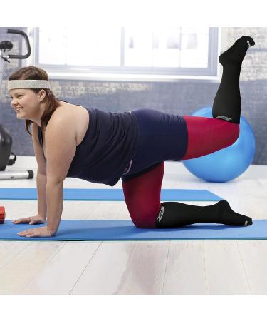 5XL Black Plus Size Compression Socks for Wide Calf Men & Women - 20-30 mmHg Breathable Knee High Support - Buy Online on GoSupps.com