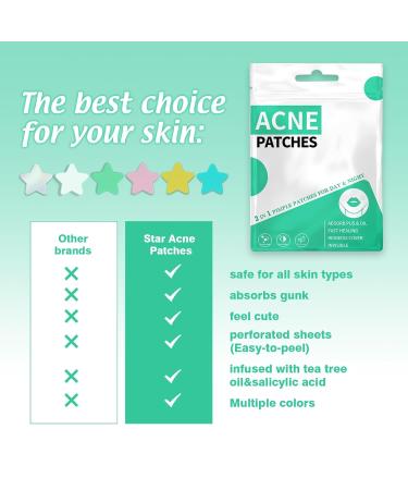 Star Pimple Patches - 240 Count Hydrocolloid Acne Patches with Tea Tree Oil | Blemish & Zit Solutions in 3 Sizes & 6 Colors for Face - Buy Online on GoSupps.com