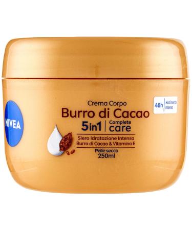 NIVEA NIVEA Cocoa Butter Body Cream 250ml Moisturizing Body Cream 48 Hours Moisturizing Cream for Dry Skin Enriched with Serum Intense Hydration Cocoa Butter & Vitamin E